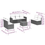 vidaXL Salon de jardin 8 Pièces avec coussins noir résine tressée