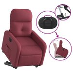 vidaXL Fauteuil inclinable électrique rouge bordeaux tissu