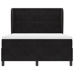 Lit Box Spring vidaXL avec Matelas Noir 160x200 cm Velours