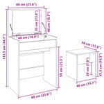 vidaXL Coiffeuse et tabouret blanc 60x40x113 5 cm