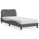 vidaXL Cadre de lit avec tête de lit Gris 90x190 cm Similicuir