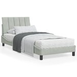 vidaXL Cadre de lit avec tête de lit Gris clair 80x200 cm Velours
