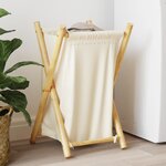 vidaXL Panier à linge blanc crème 41 5x36x63 5 cm bambou