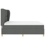 vidaXL Lit à box spring avec matelas - Gris foncé  180x200 cm  Tissu