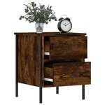 vidaXL Table de chevet chêne fumé 40x42x50 cm bois d'ingénierie