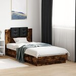 vidaXL Cadre de lit sans matelas chêne fumé 75x190 cm