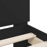 vidaXL Cadre de lit avec tête de lit noir 160x200 cm bois d'ingénierie