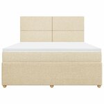 vidaXL Sommier à lattes de lit avec matelas Crème 180x200 cm Tissu