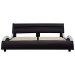 vidaXL Cadre de lit avec LED Noir et blanc Similicuir 180 x 200 cm