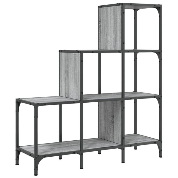 vidaXL Bibliothèque sonoma gris 92x30x102 cm bois ingénierie et métal