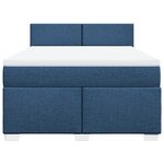 vidaXL Sommier à lattes de lit avec matelas Bleu 140x200 cm Tissu