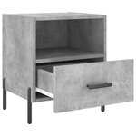vidaXL Tables de chevet 2Pièces gris béton 40x35x47 5cm bois d’ingénierie