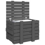 vidaXL Boîte de rangement Gris 58x40 5x42 cm Bois massif de pin