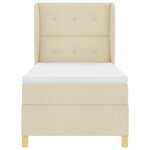 Lit Box Spring vidaXL avec Matelas Crème 90x200 cm Tissu