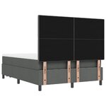 vidaXL Lit avec sommier et matelas & banc gris foncé 140x200 cm tissu