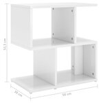 vidaXL Tables de chevet 2 Pièces blanc brillant bois d'ingénierie