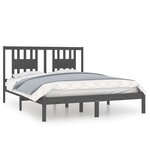 vidaXL Cadre de lit sans matelas gris bois massif