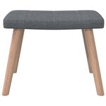 vidaXL Chaise de relaxation avec tabouret Gris foncé Tissu