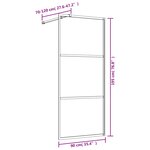 vidaXL Paroi de douche avec verre ESG transparent doré 90x195 cm