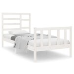 vidaXL Cadre de lit Blanc Bois massif 90x190 cm Simple