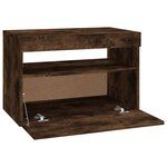 vidaXL Meubles TV 2 Pièces avec lumières LED Chêne fumé 60x35x40 cm