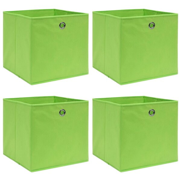 vidaXL Boîtes de rangement 4 Pièces Vert 32x32x32 cm Tissu