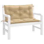 vidaXL Coussins de banc de jardin lot de 2 beige mélangé tissu