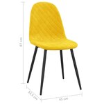 vidaXL Chaises à manger lot de 2 Jaune moutarde Velours