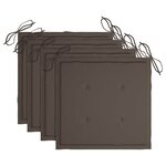 vidaXL Chaises de jardin empilables avec coussins lot de 4 Teck solide