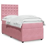 vidaXL Sommier à lattes de lit et matelas Rose 80x200 cm Velours