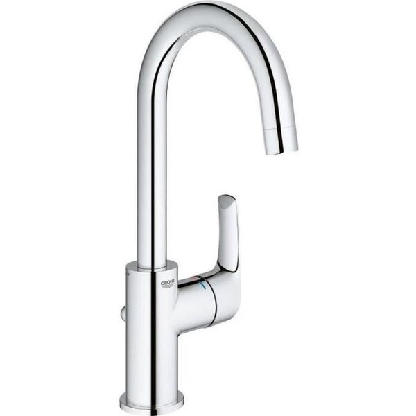 GROHE Mitigeur lavabo Eurosmart 23537002 - Bec haut pivotant 360°- Limiteur de température - Economie d'eau - Chrome - Taille L