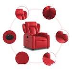 vidaXL Fauteuil inclinable électrique Rouge Similicuir