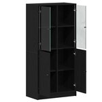 Highboard vidaXL avec portes en chêne noir 68x37x142 cm en bois d'ingénierie