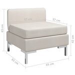 vidaXL Canapé central sectionnel avec coussin Tissu Crème