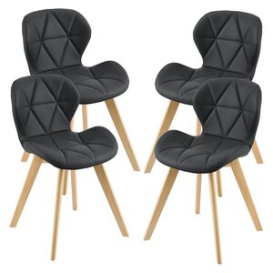 Lot de 4 chaises similicuir 81 x 57 x 49 cm noir 03_0006776