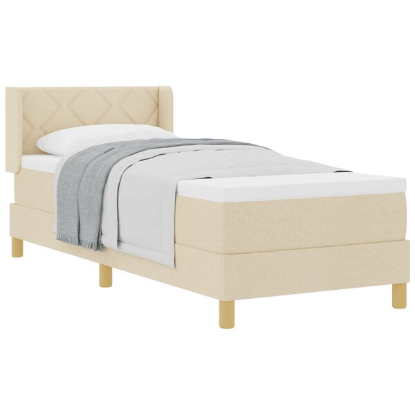 vidaXL Lit avec sommier crème 80x200 cm en tissu