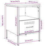 vidaXL Table de chevet noir 36x39x50 5 cm acier laminé à froid