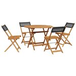 vidaXL Ensemble à manger de jardin 5 Pièces résine tressée et bois massif