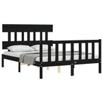 vidaXL Cadre de lit sans matelas noir 140x190 cm bois de pin massif