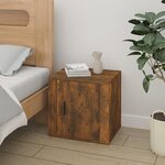 vidaXL Table de chevet Chêne fumé 50x39x47 cm