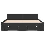 vidaXL Cadre de lit avec tiroirs sans matelas noir 140x200 cm