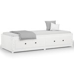 vidaXL Lit de jour Blanc 75x190 cm Petit simple Bois de pin massif