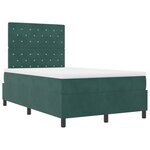 Lit à ressort vidaXL avec matelas Vert foncé Petit double Velours