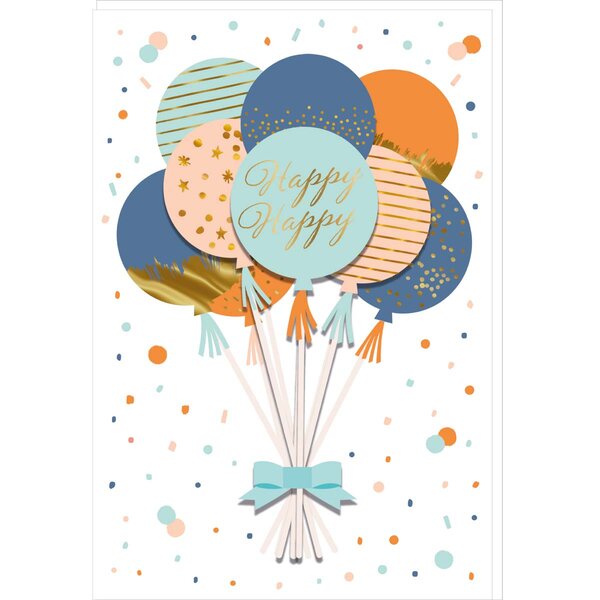 Carte Signature Ballons Fête Anniversaire - 11 5 X 17cm - Draeger paris