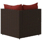 vidaXL Canapé d'angle de jardin avec coussins marron résine tressée