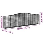 vidaXL Paniers à gabions arqués 15 Pièces 400x30x100/120 cm Fer galvanisé