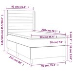 vidaXL Sommier à lattes de lit matelas et LED Bleu 90x200 cm Tissu