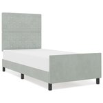 Lit vidaXL Gris clair 100x200 cm en Velours