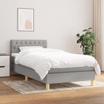 vidaXL Sommier à lattes de lit avec matelas Gris clair 80x200 cm Tissu