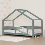 Lit cabane enfant LUCKY 80 x 160 vert sauge